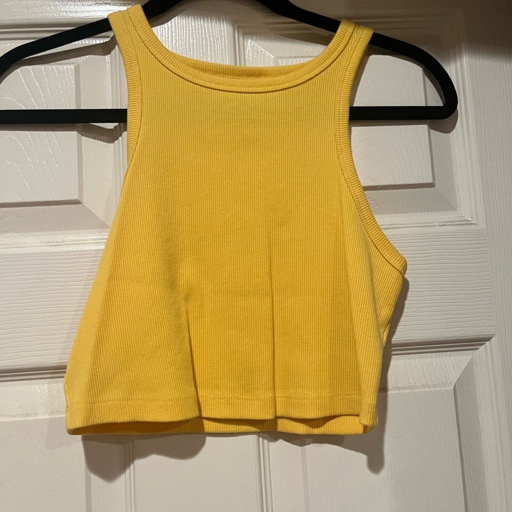 wild fable yellow crop tank top